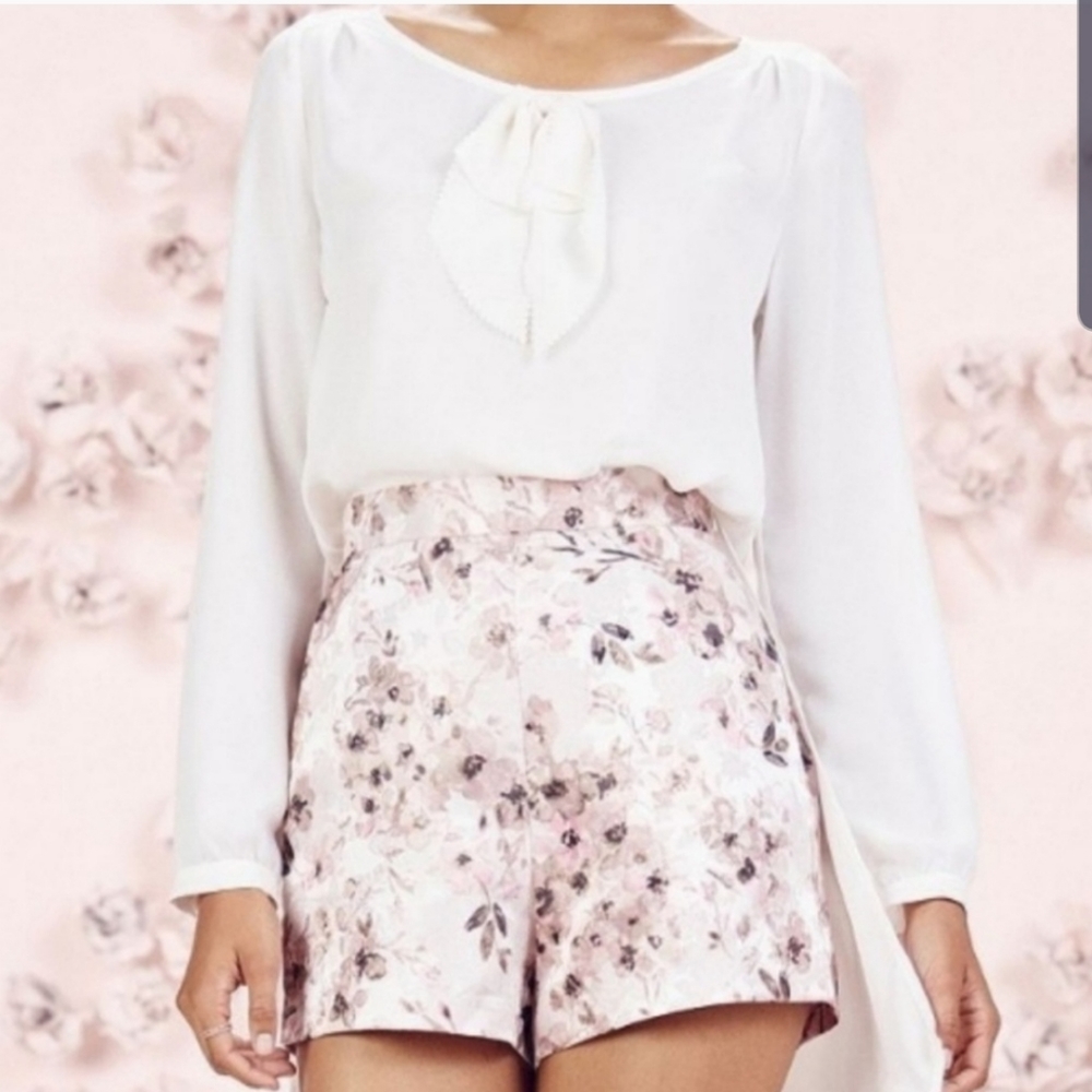 Lauren Conrad Runway Jacquard Floral Satin Shorts